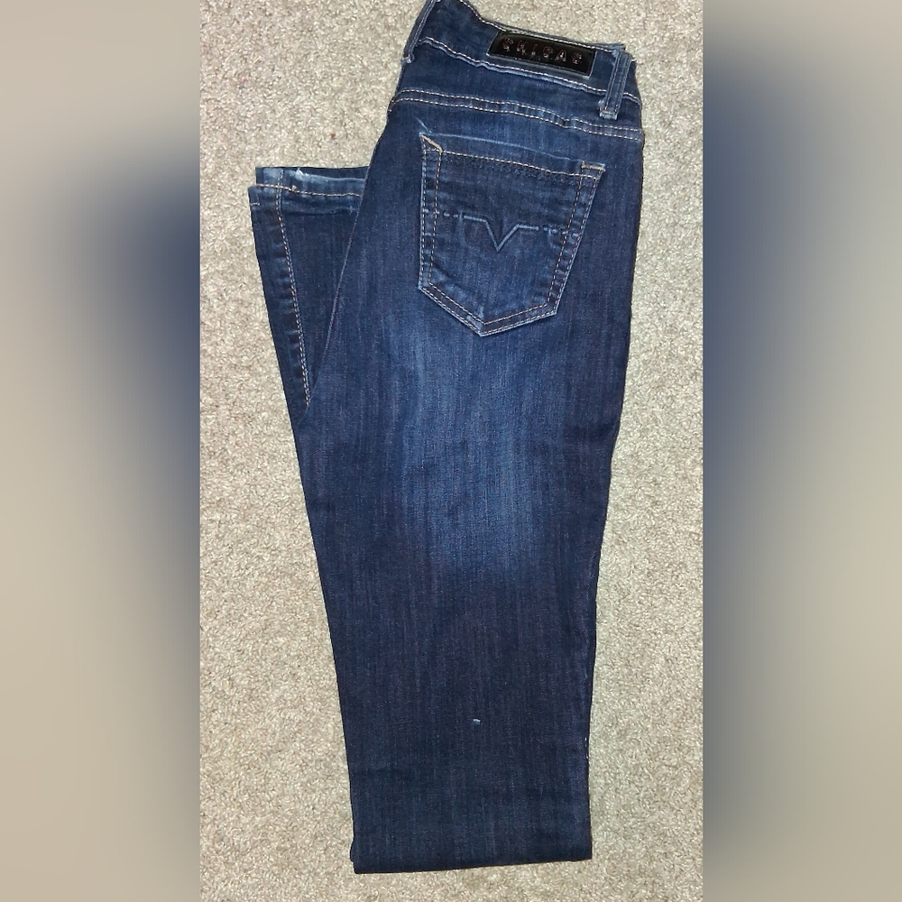 Shicas Juniors Size 7 Dark Blue High Waisted Denim Jeans